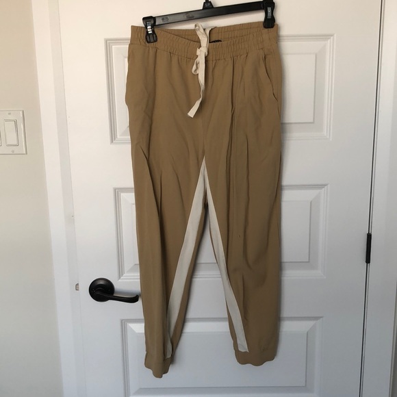 Cream and white jogger style slacks - Picture 1 of 1